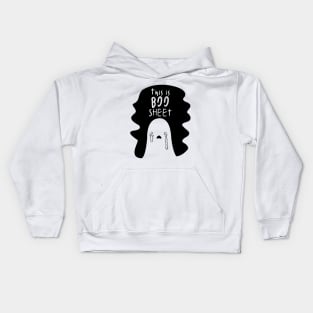 This Is BOO Sheet, SAD Ghost Face, Cute Silly Halloween Costume Kids Hoodie